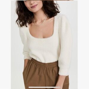 Free People Moonbeam Chic White Sweater XL NEW